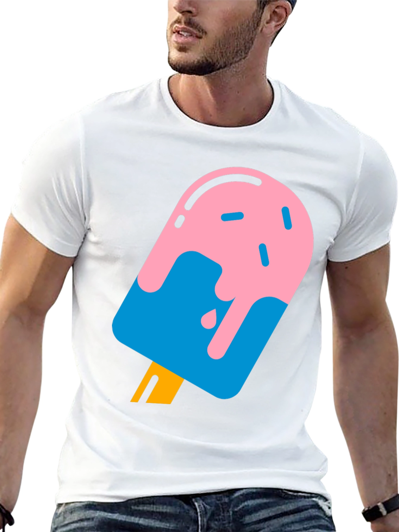 Cool Popsicle Graphic Tee - Black Cotton T-Shirt