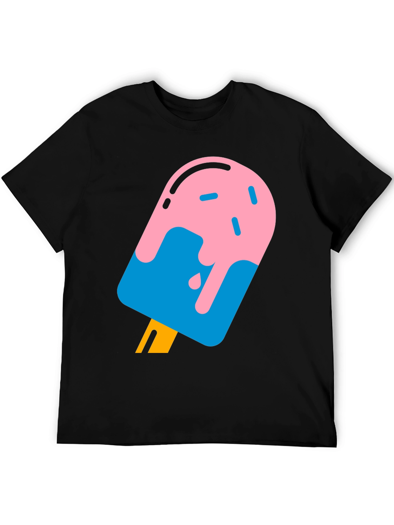 Cool Popsicle Graphic Tee - Black Cotton T-Shirt