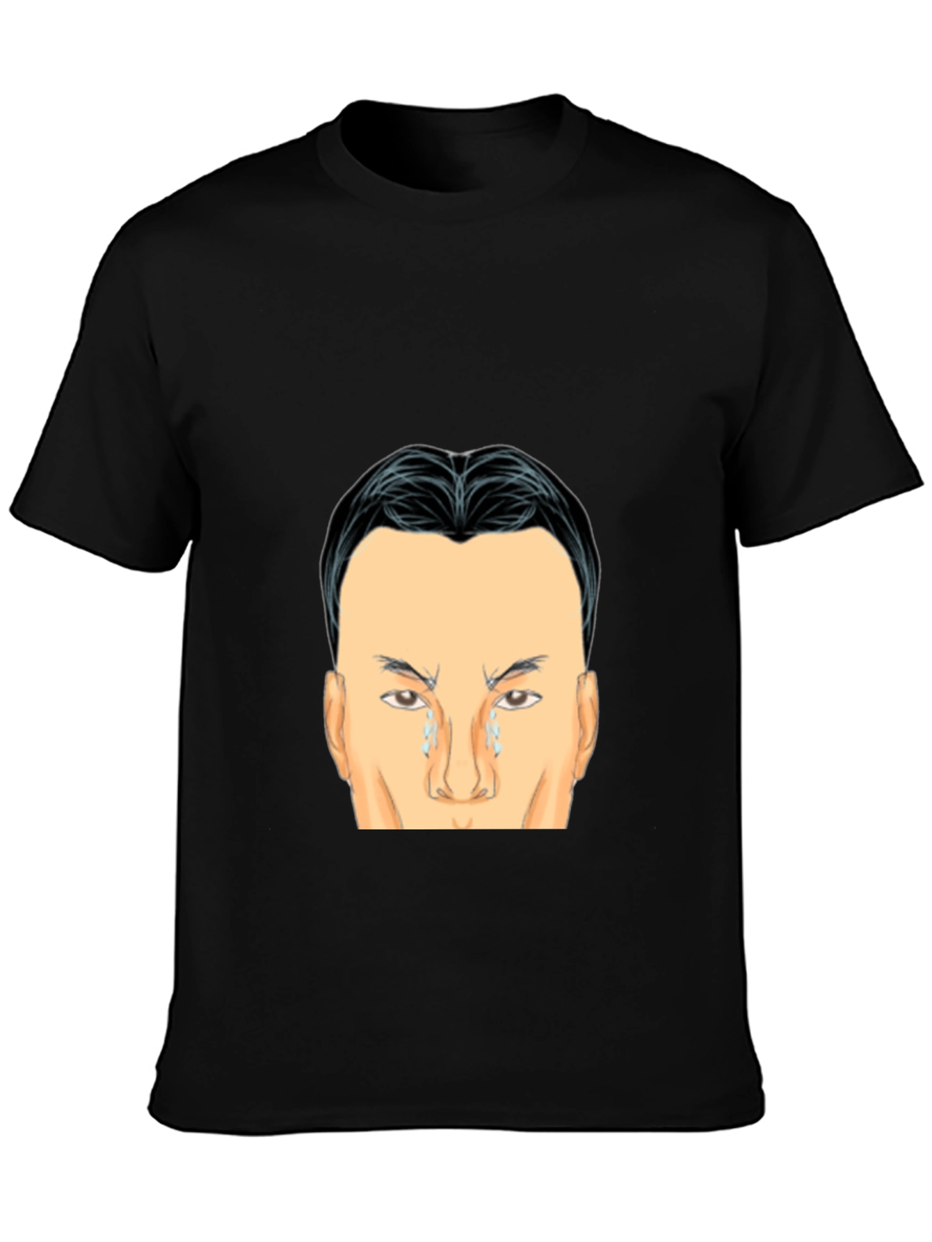 Crying Face Graphic Black T-Shirt