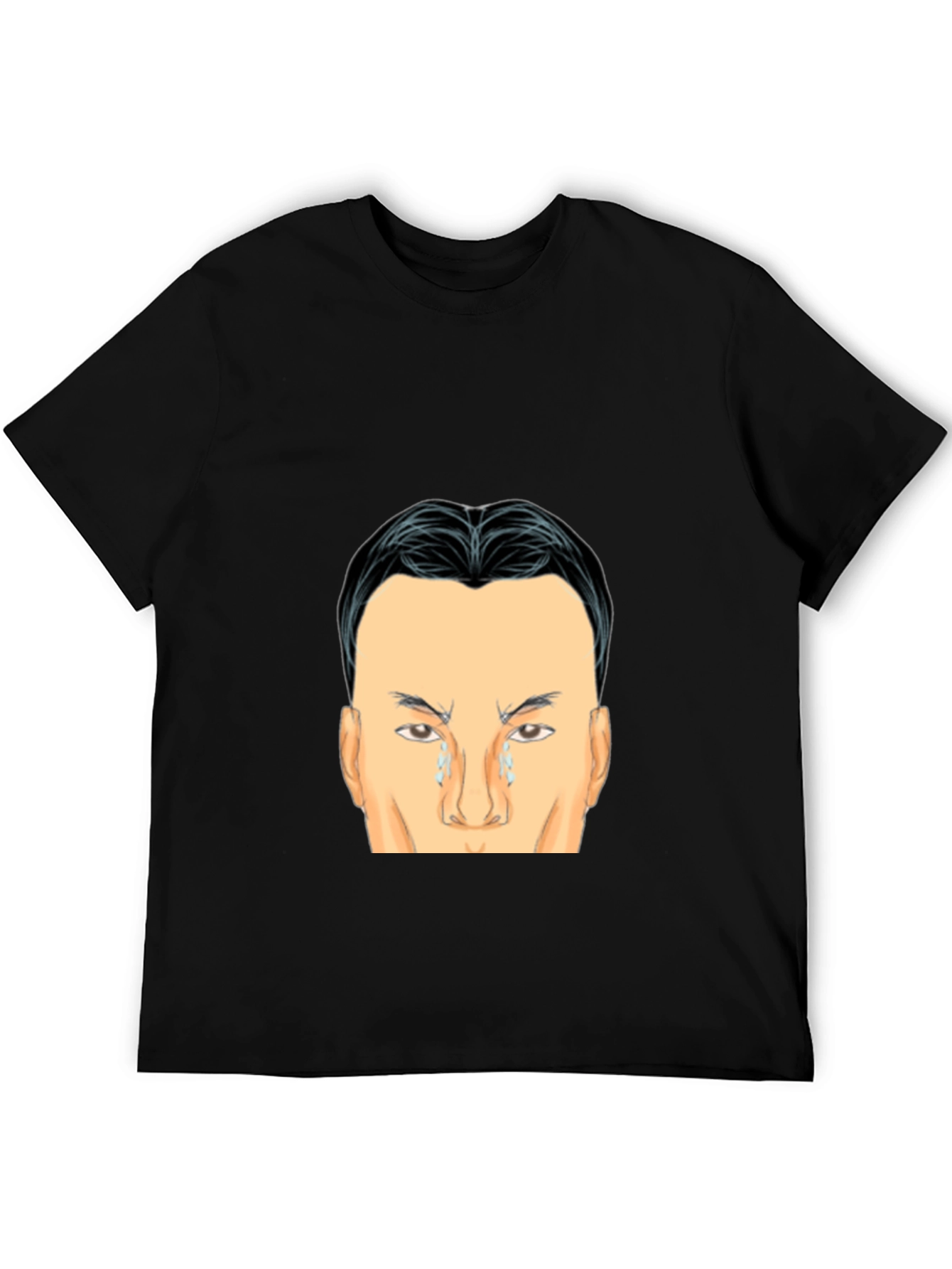 Crying Face Graphic Black T-Shirt