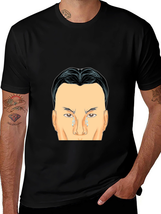 Crying Face Graphic Black T-Shirt