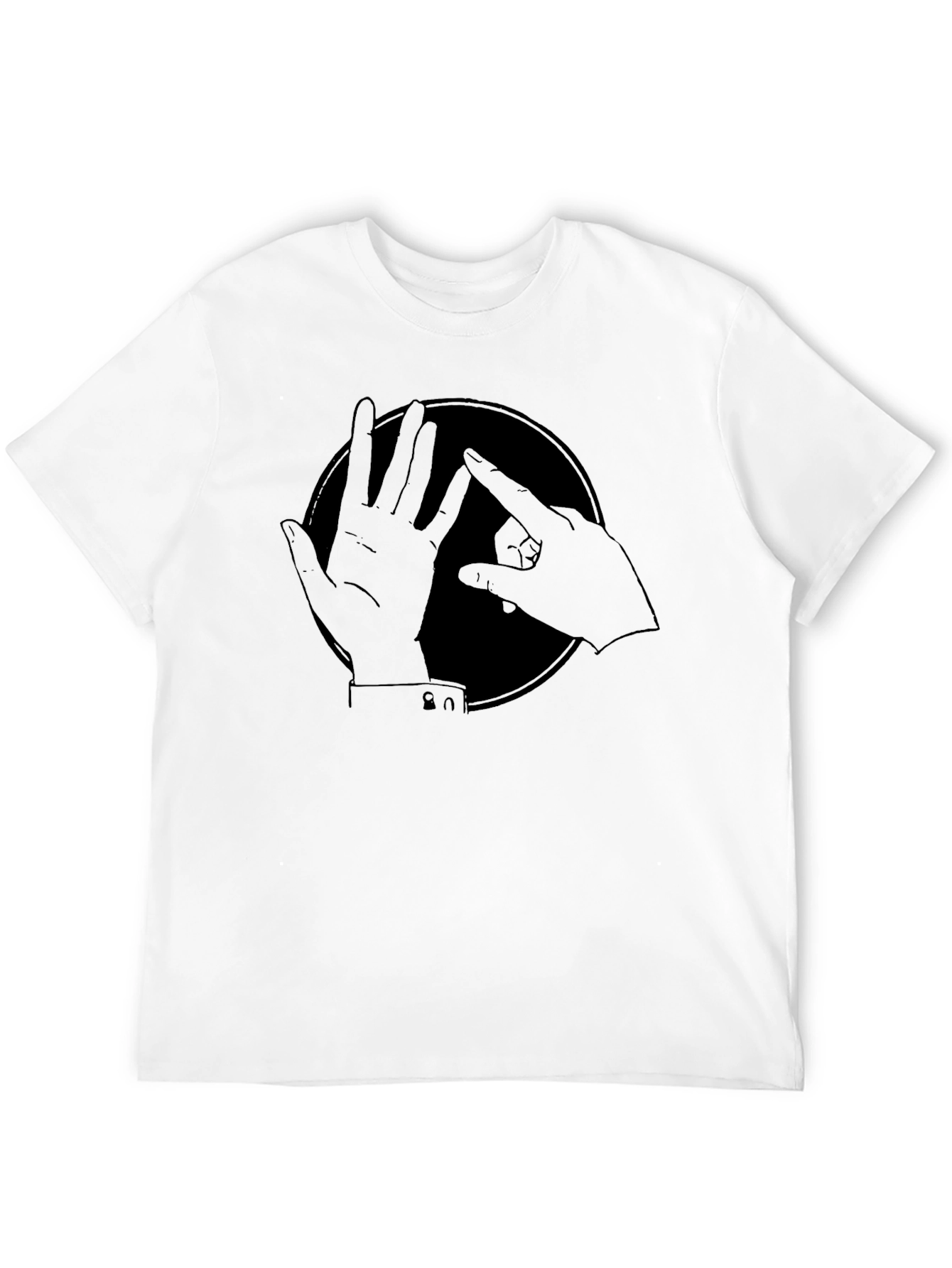 Unique Hand Gesture Graphic Black T-Shirt