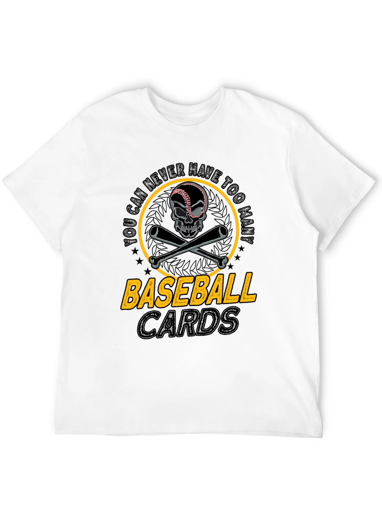 Baseball Skull Graphic Tee - Never Too Many Cards