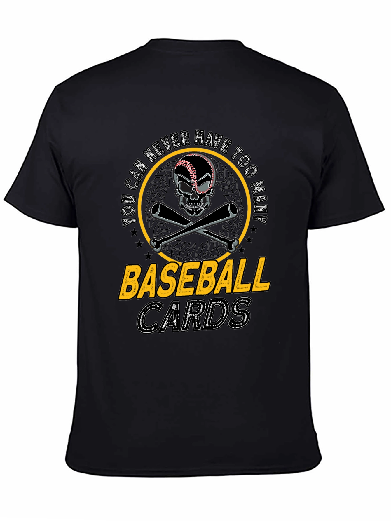 Baseball Skull Graphic Tee - Never Too Many Cards