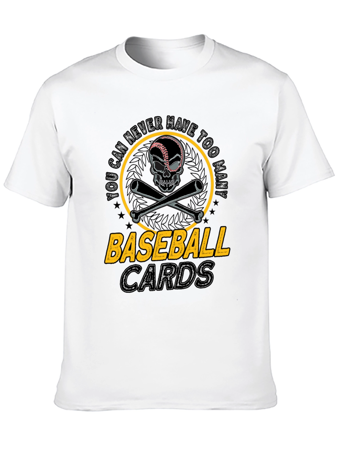 Baseball Skull Graphic Tee - Never Too Many Cards
