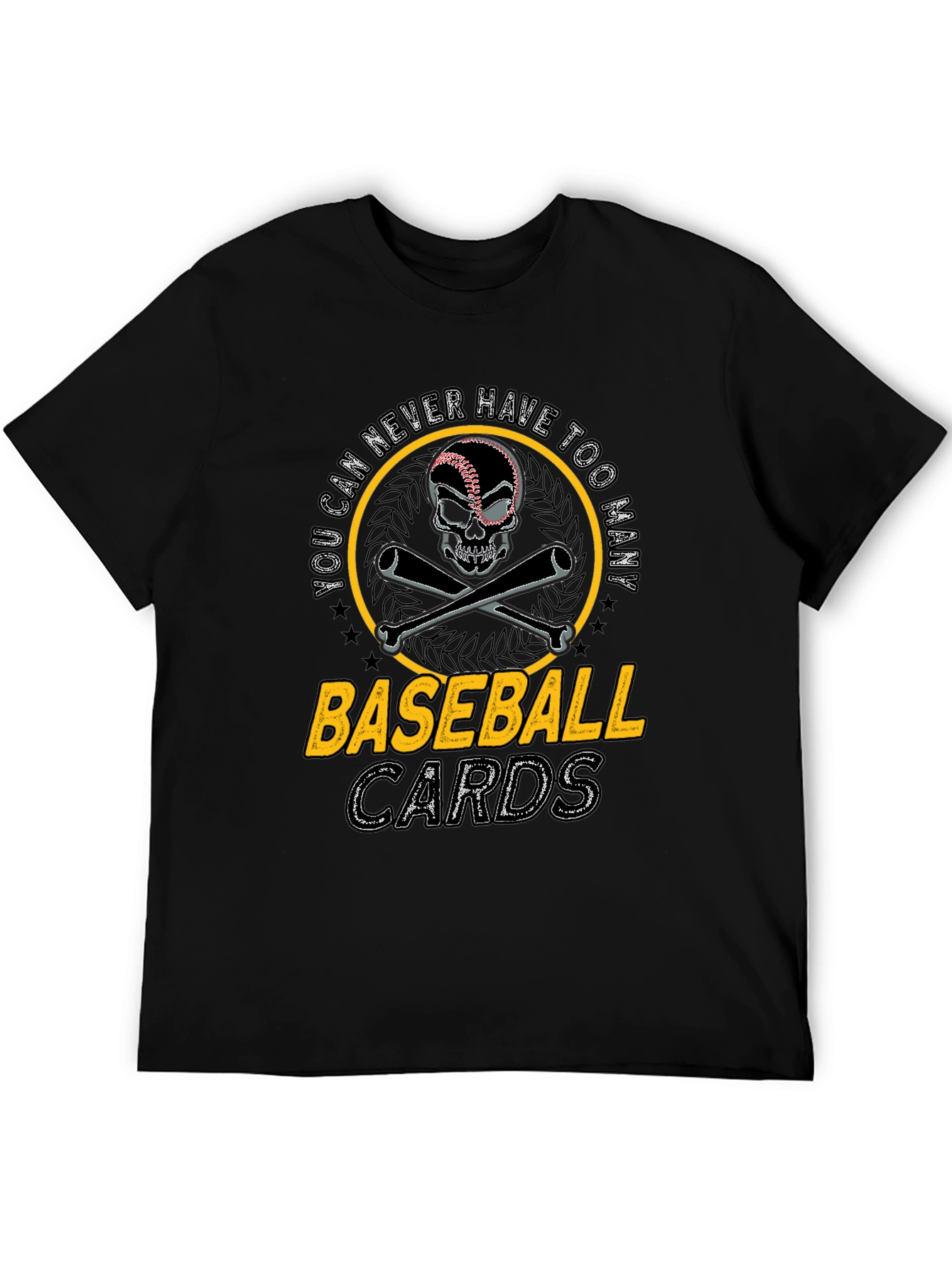 Baseball Skull Graphic Tee - Never Too Many Cards