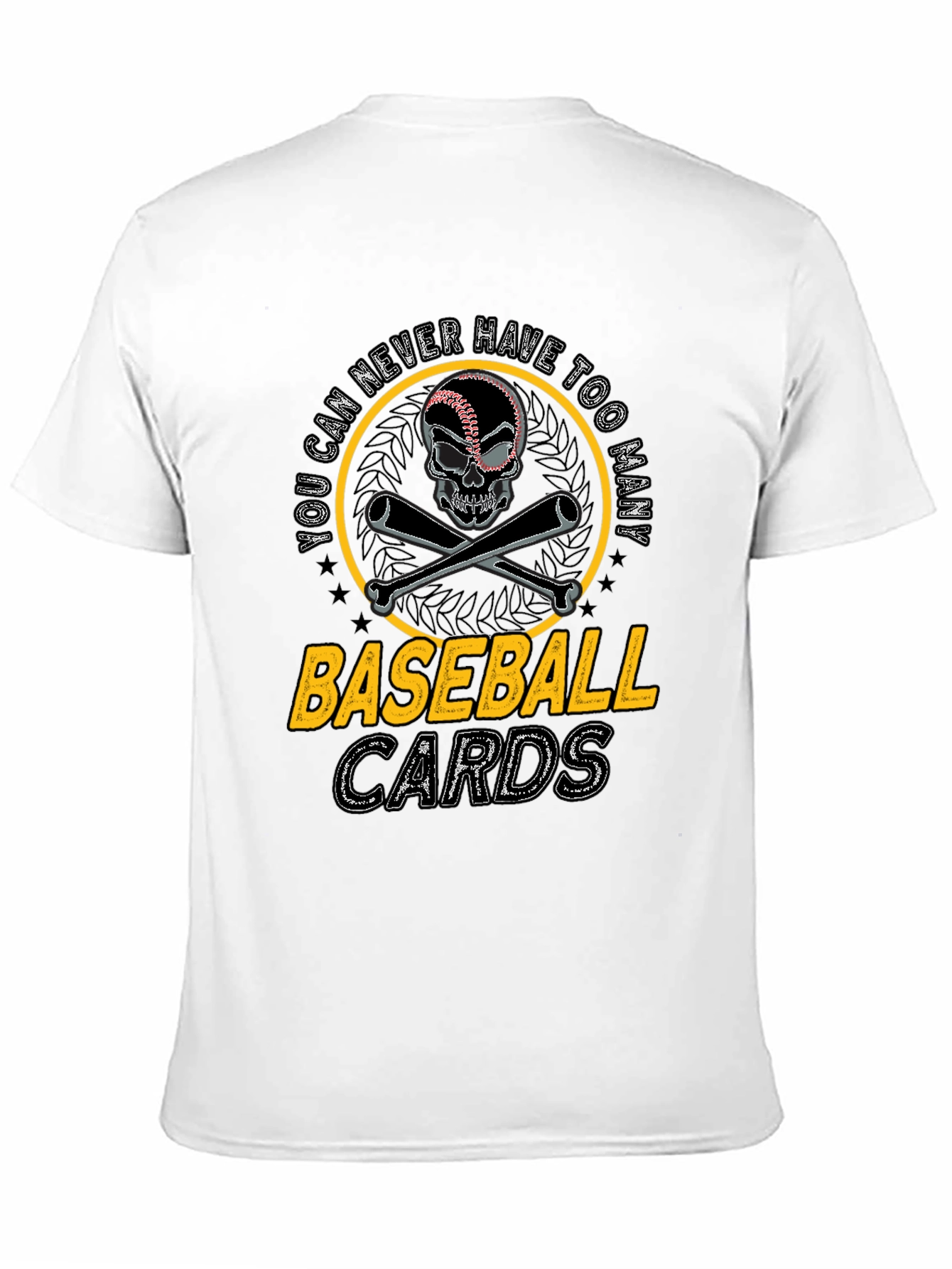Baseball Skull Graphic Tee - Never Too Many Cards