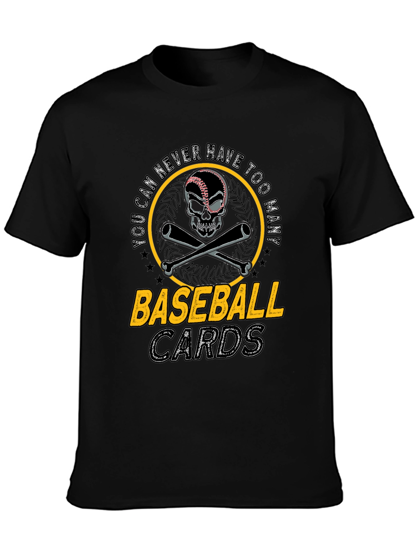 Baseball Skull Graphic Tee - Never Too Many Cards