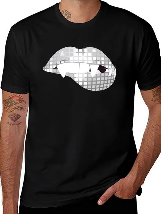 Vampire Disco Lips Graphic Tee - Halloween Party Ready!