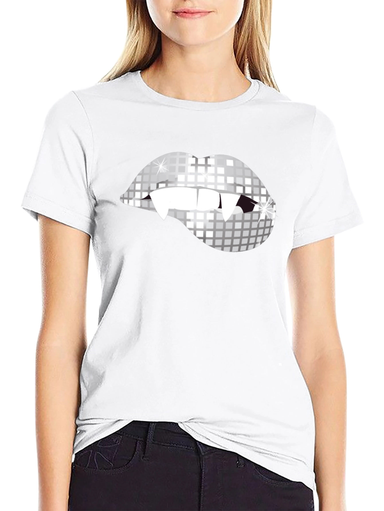 Vampire Disco Lips Graphic Tee - Halloween Party Ready!