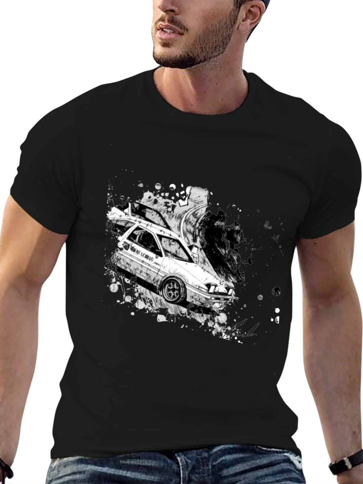 Initial D AE86 Drift T-Shirt - Black