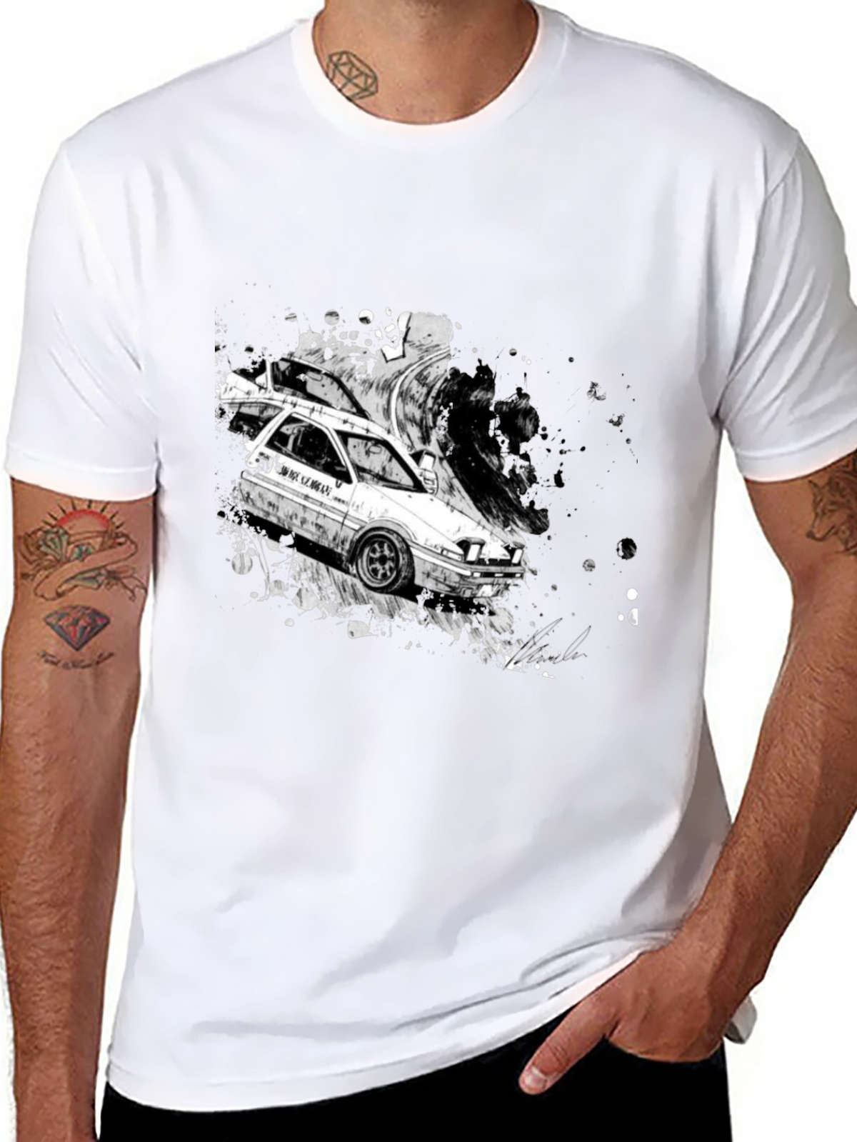 Initial D AE86 Drift T-Shirt - Black