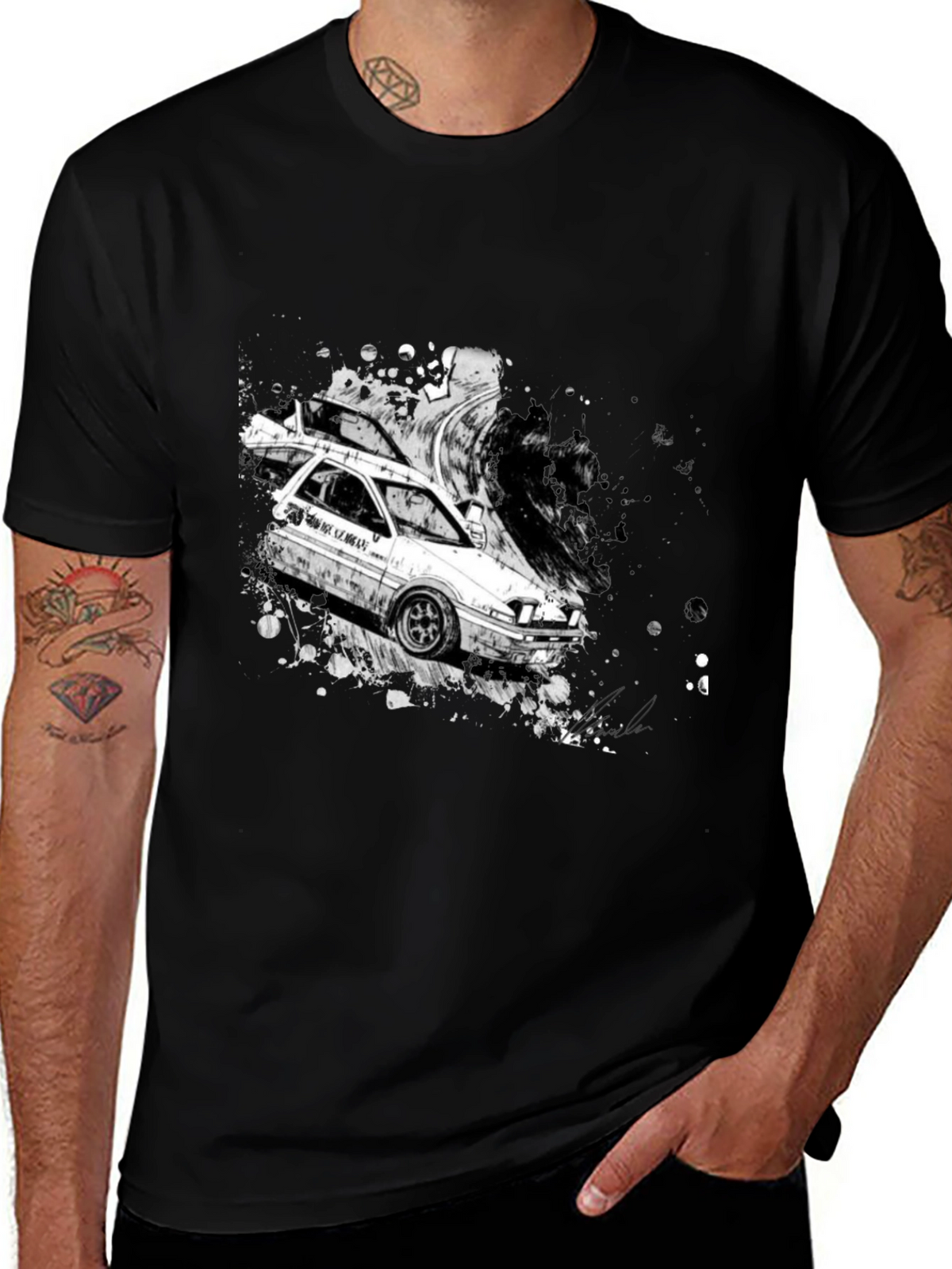 Initial D AE86 Drift T-Shirt - Black