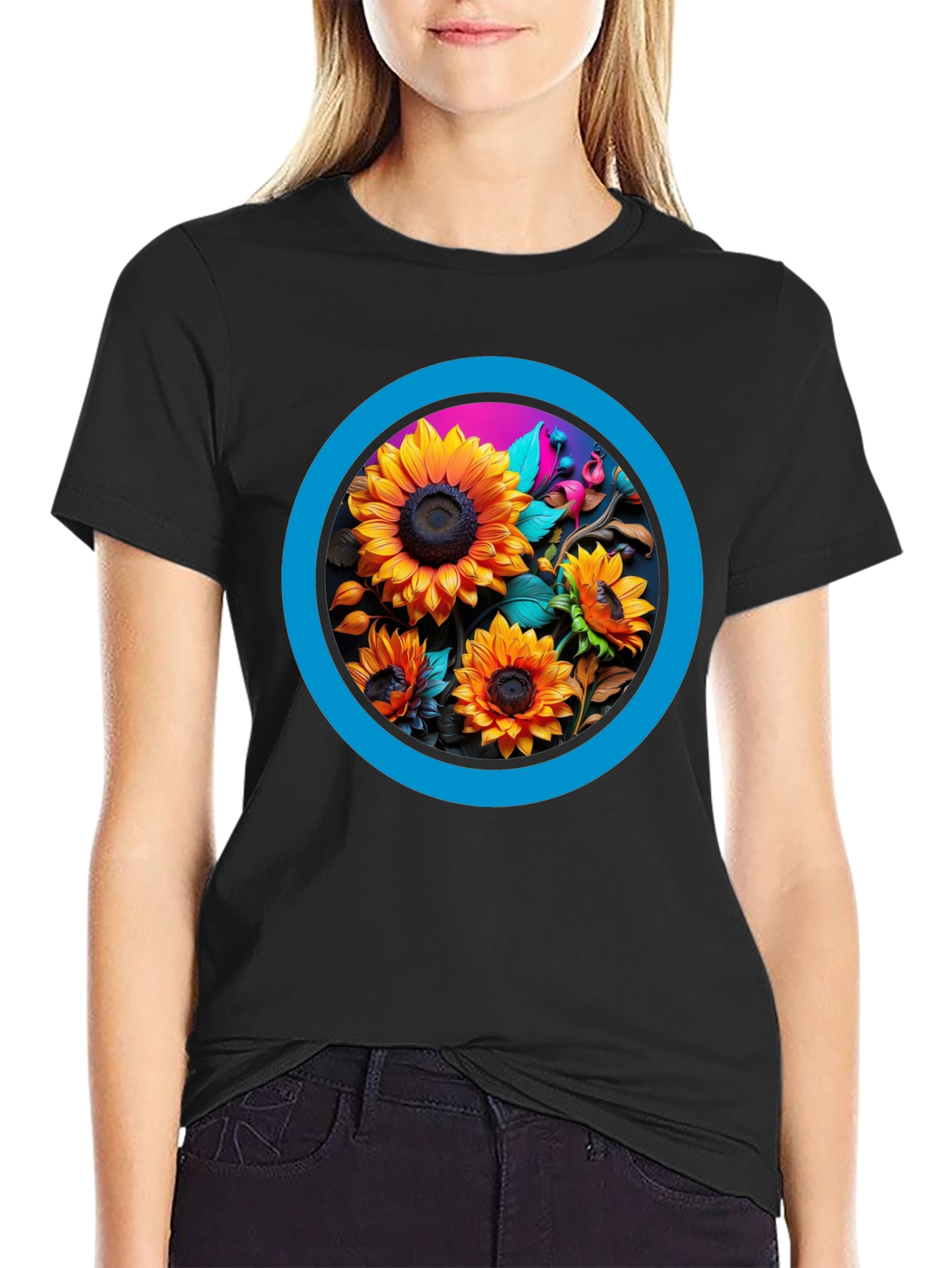 Sunflower Circle Graphic Tee