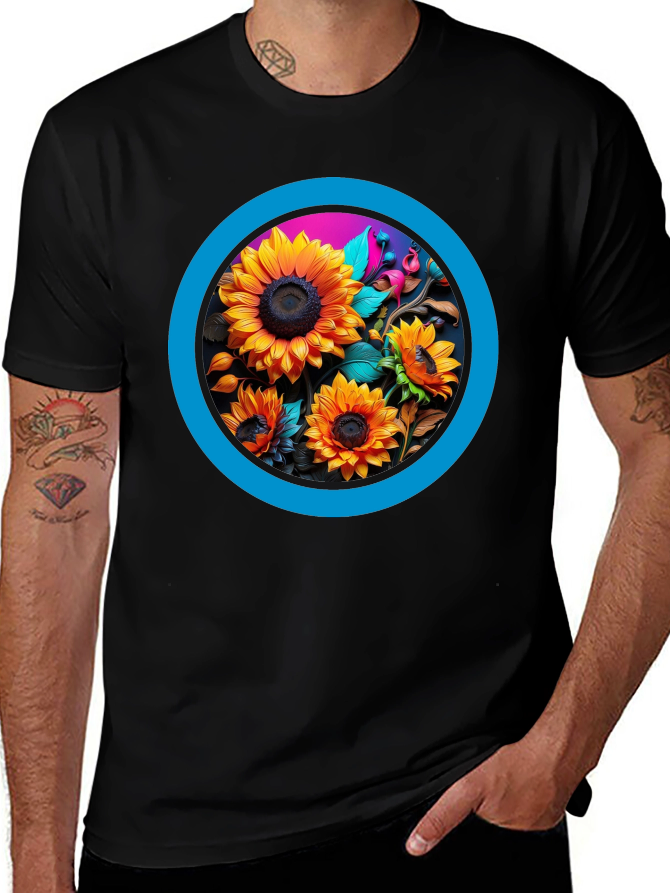 Sunflower Circle Graphic Tee