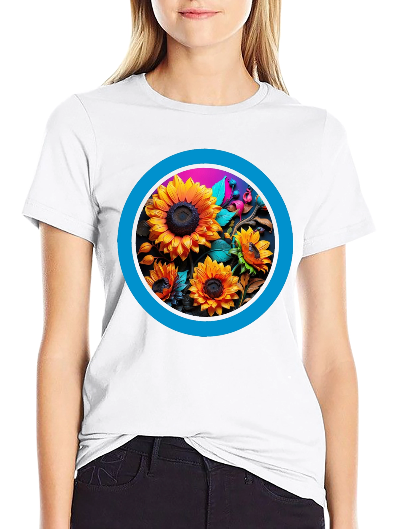 Sunflower Circle Graphic Tee