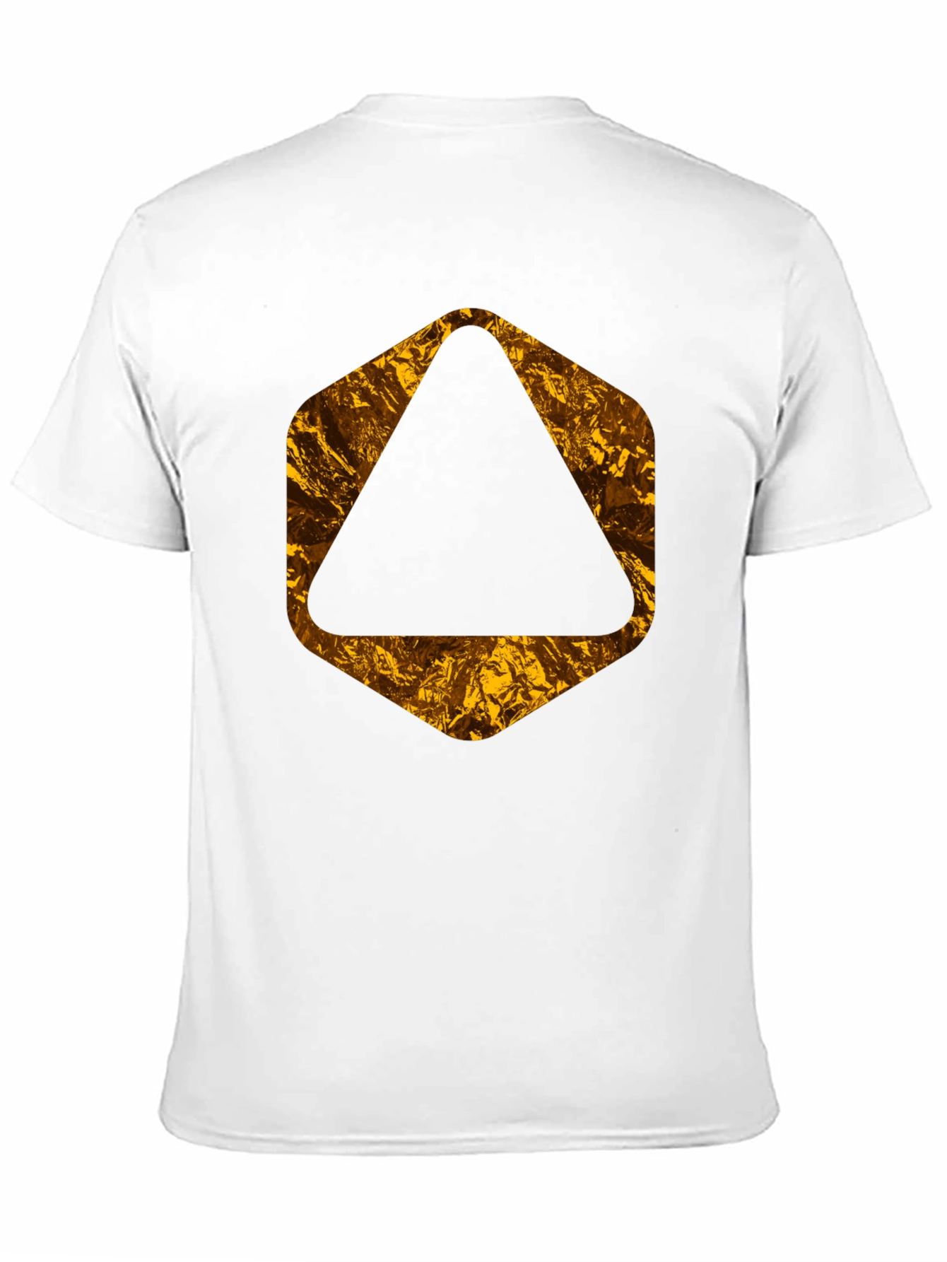 Black Tee with Geometric Gold Foil Design