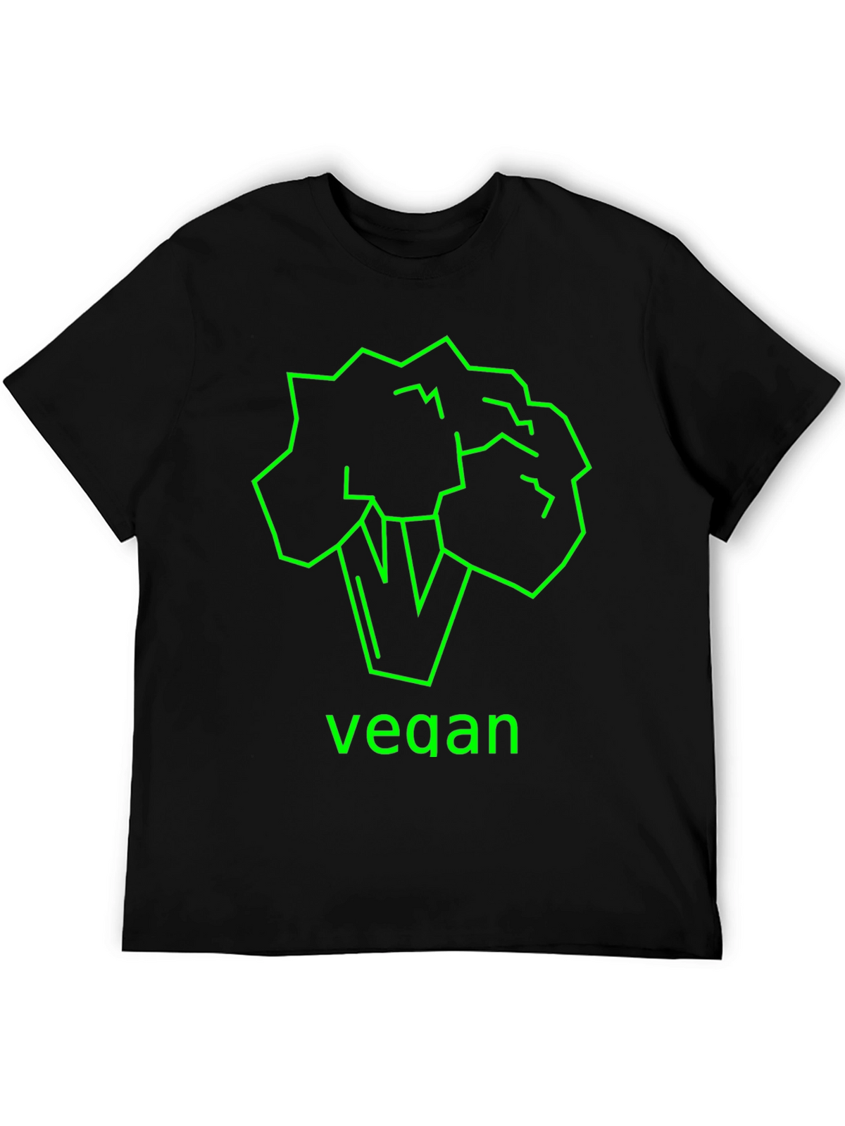 Vegan Broccoli Graphic Tee - Unisex Black T-Shirt