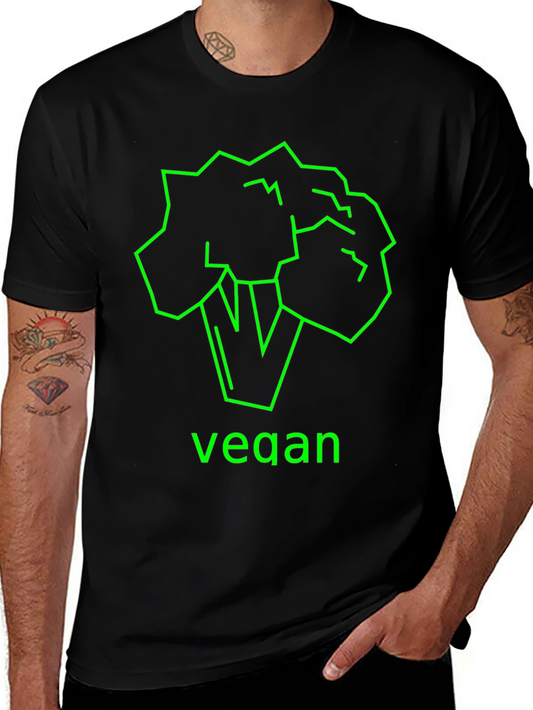 Vegan Broccoli Graphic Tee - Unisex Black T-Shirt