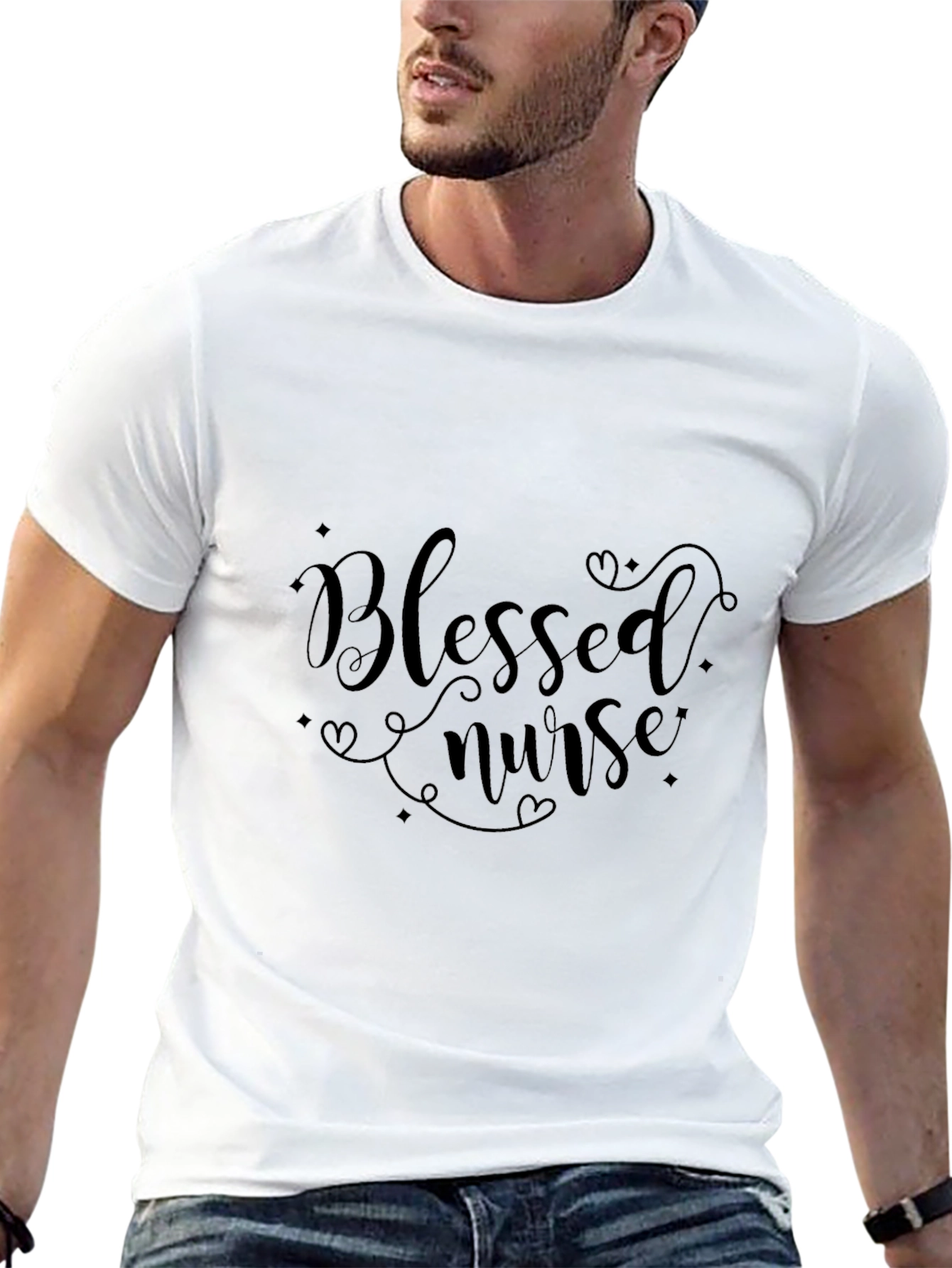 Blessed Nurse Graphic Tee - Soft Cotton Comfort