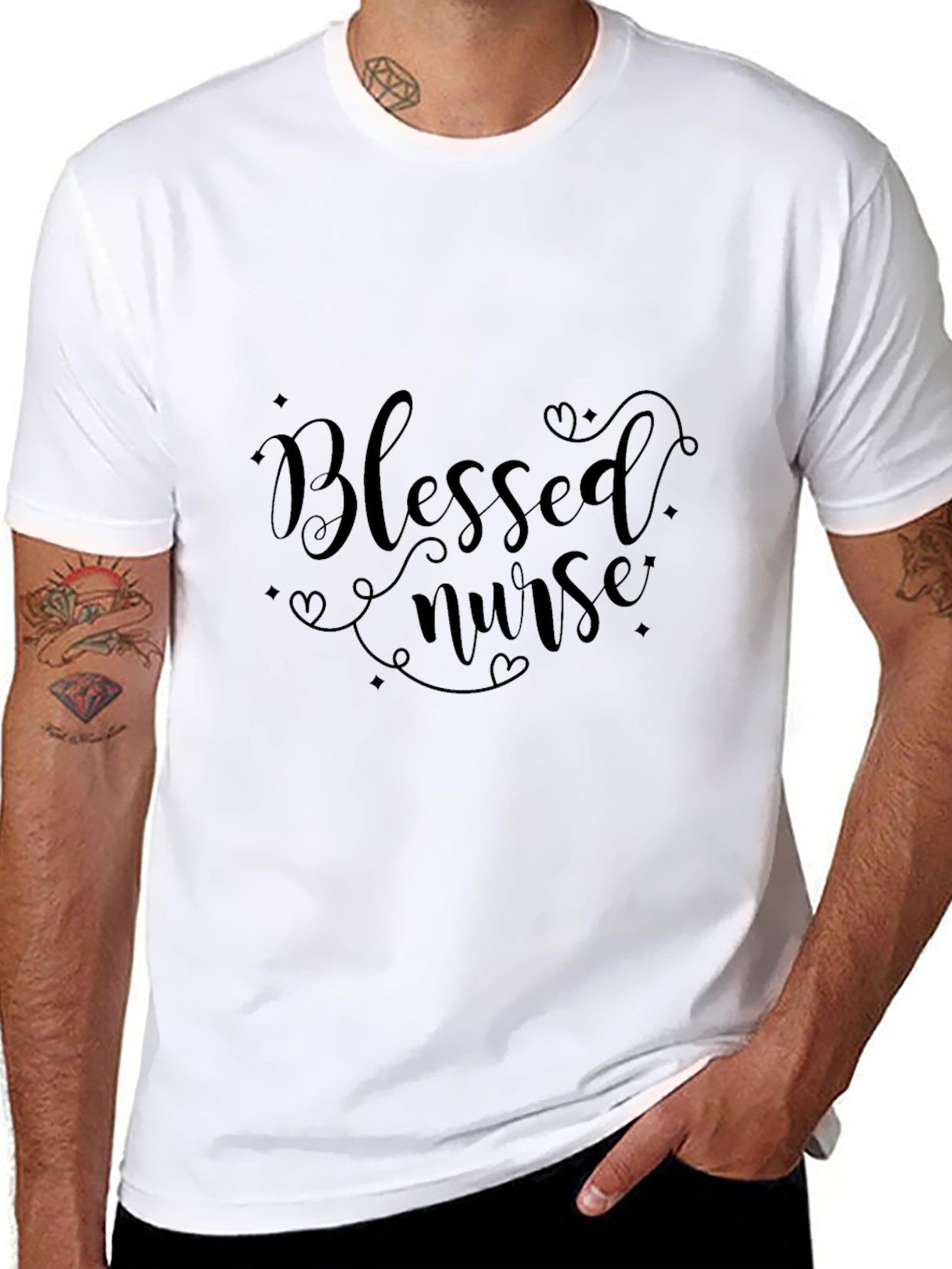 Blessed Nurse Graphic Tee - Soft Cotton Comfort