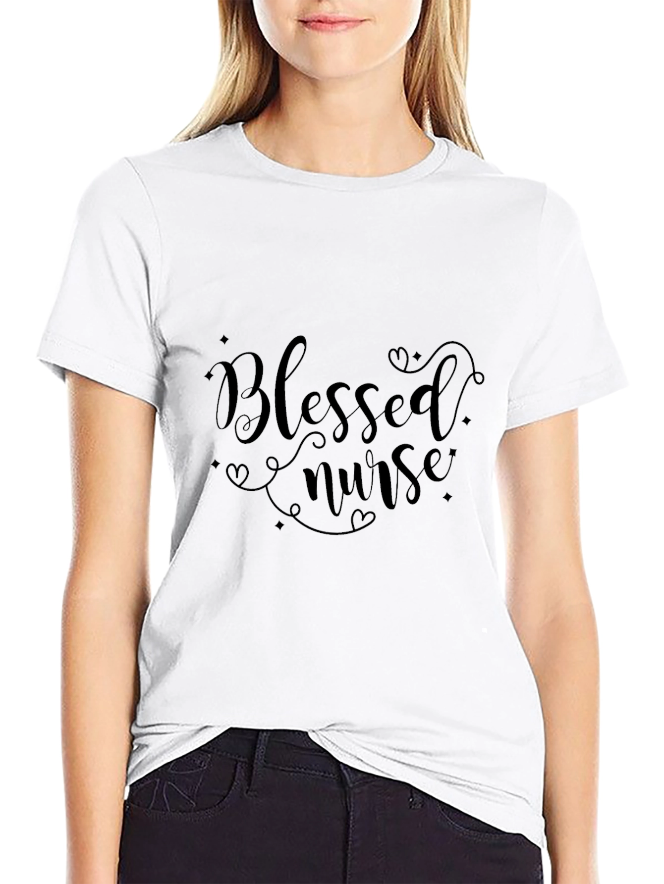 Blessed Nurse Graphic Tee - Soft Cotton Comfort