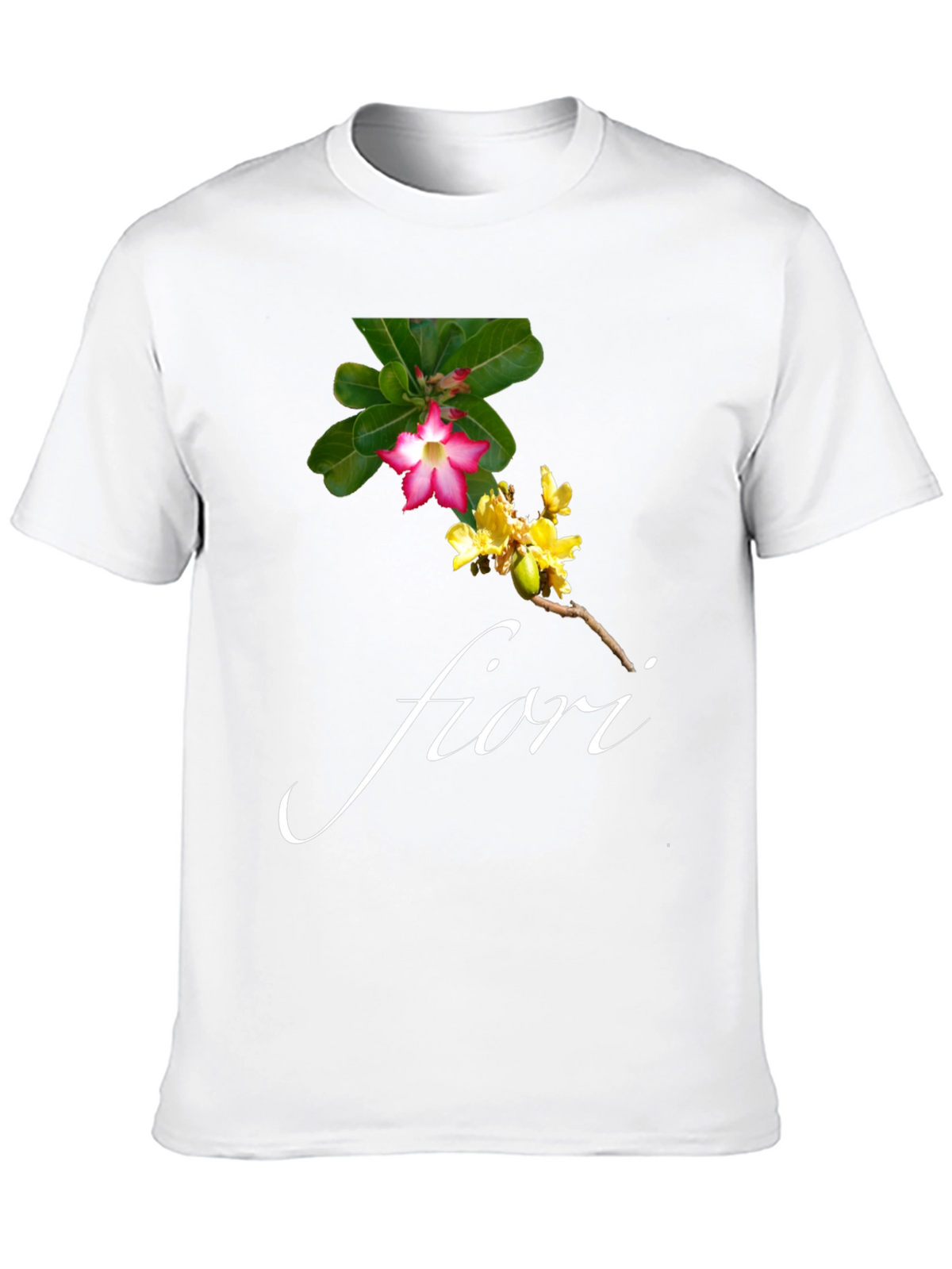 Floral Print Black T-Shirt - Fiori