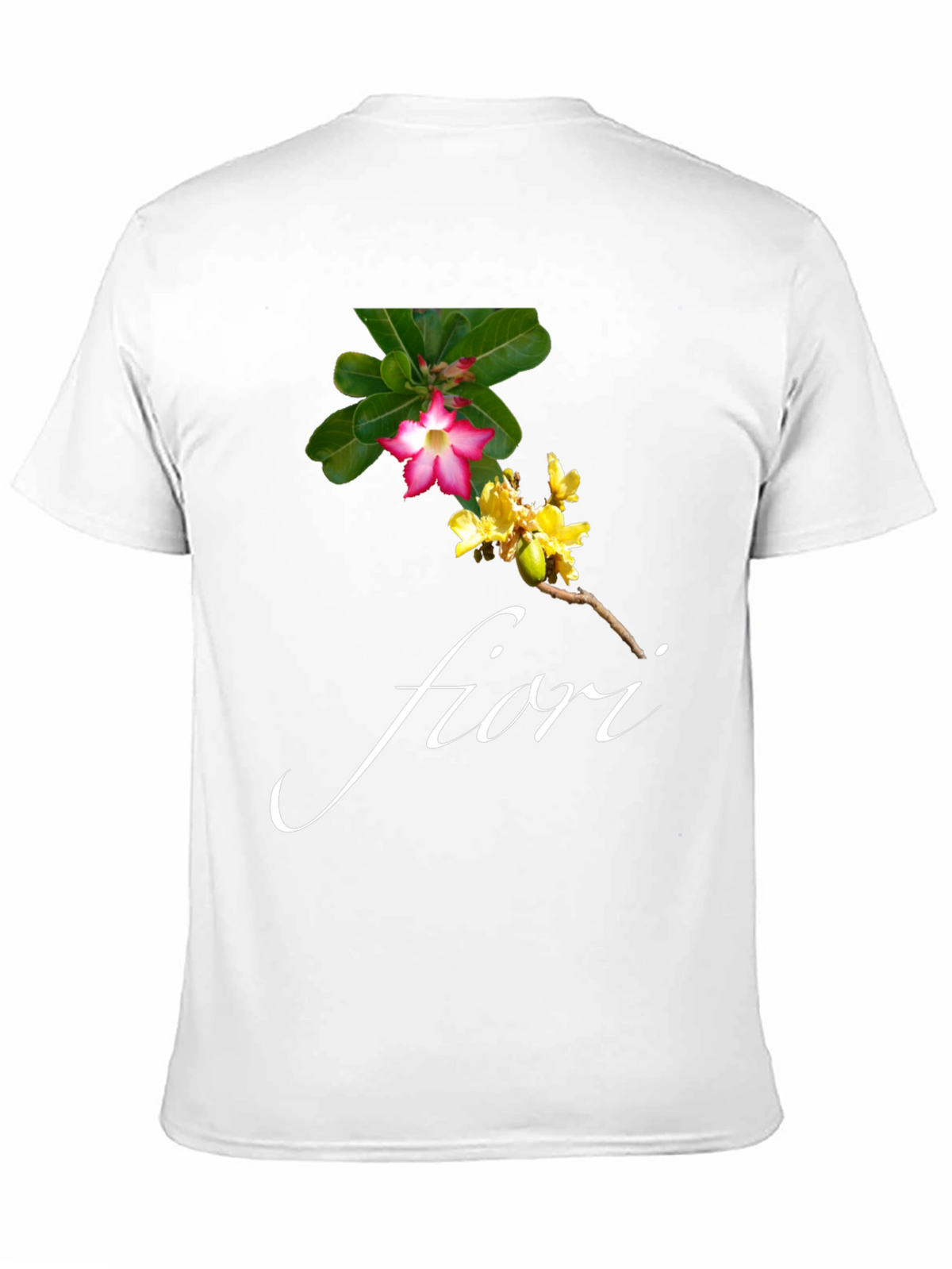 Floral Print Black T-Shirt - Fiori
