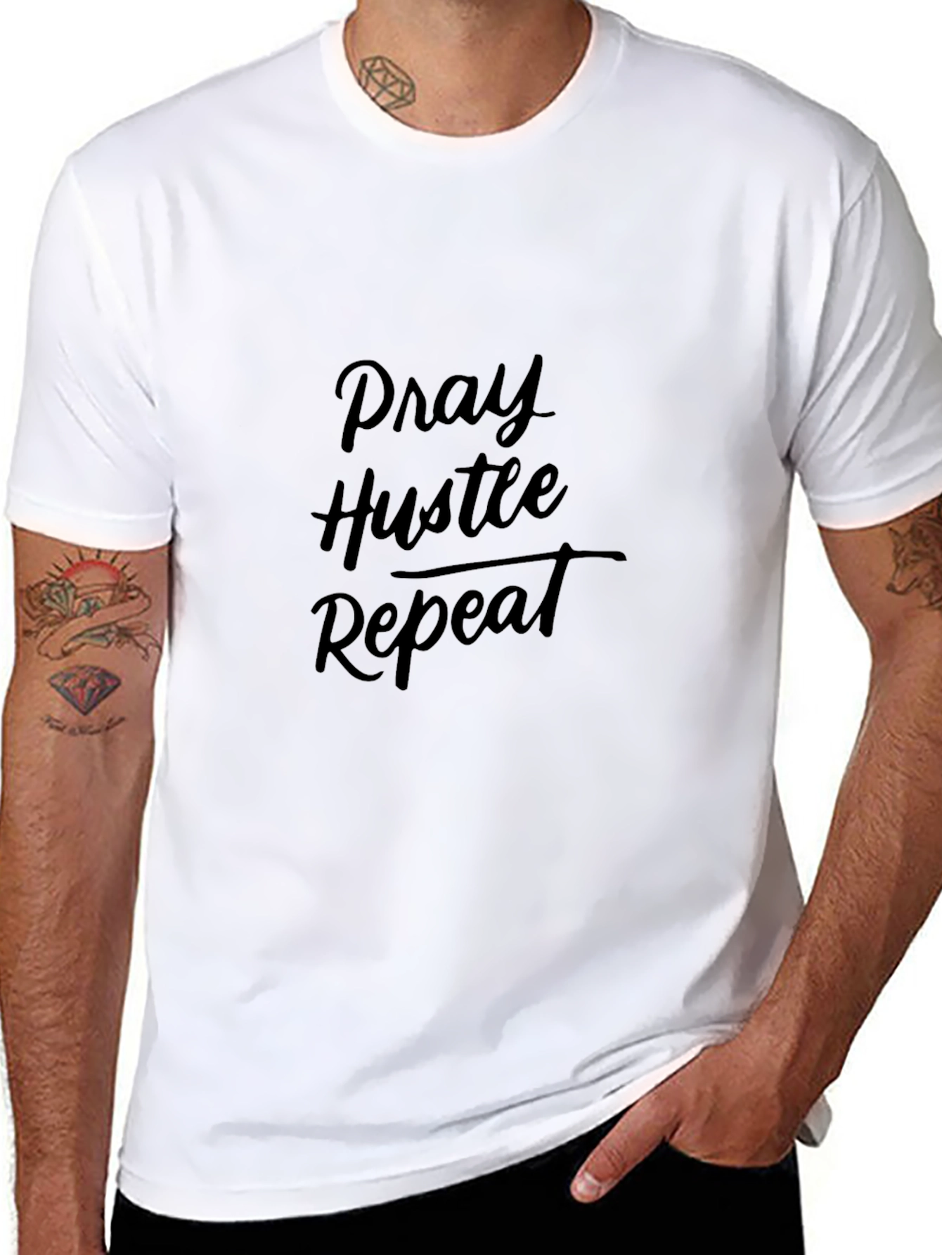 Pray Hustle Repeat Black T-Shirt