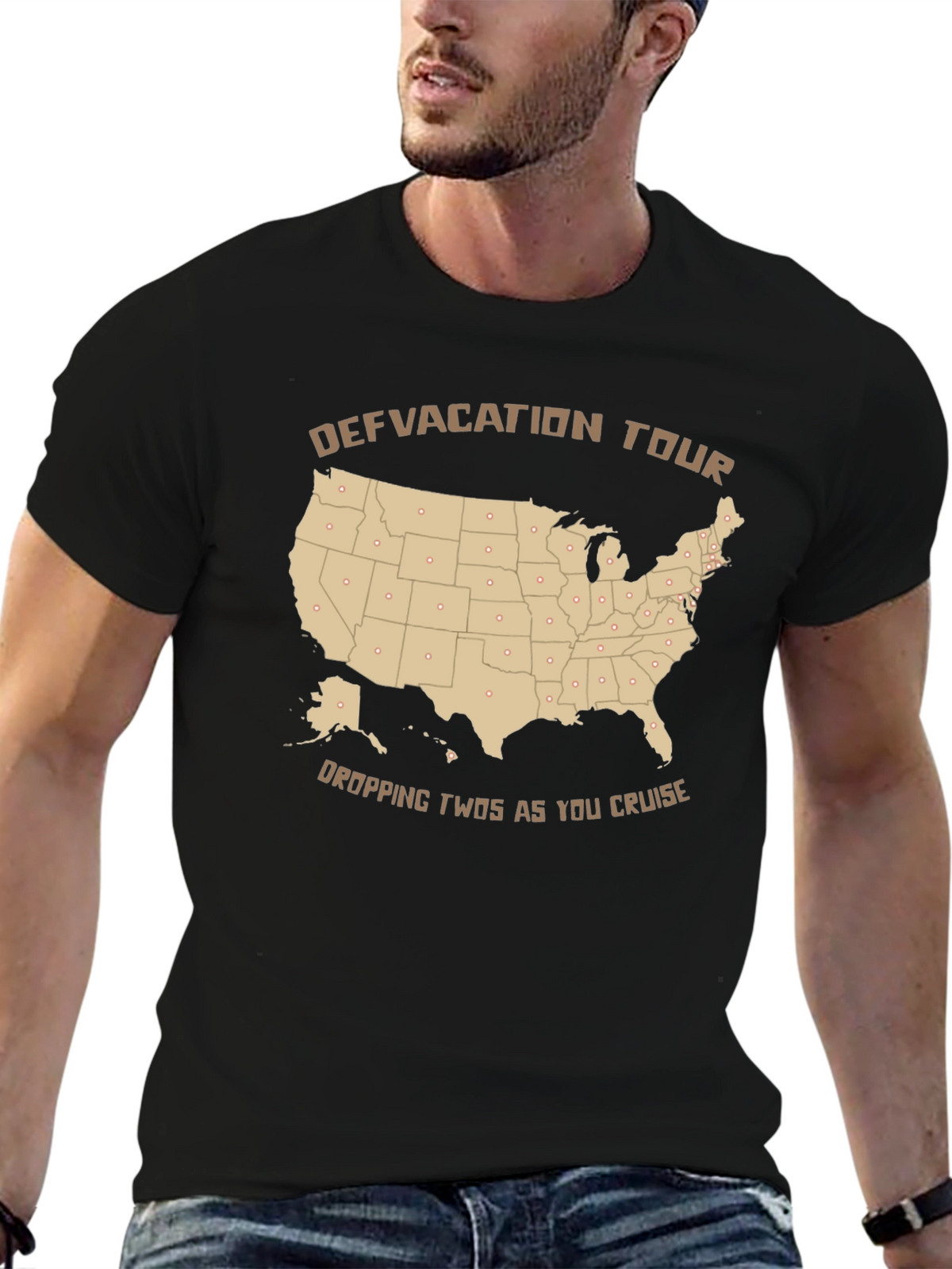 Defvacation Tour Black T-Shirt