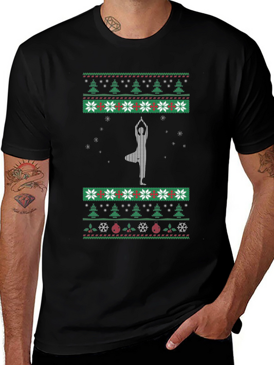 Yoga Christmas Tree Holiday T-Shirt