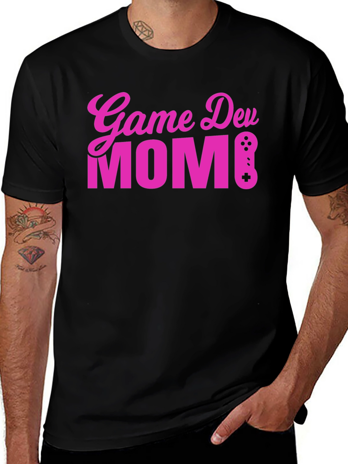 Game Dev Mom T-Shirt - Black Cotton Gamer Tee