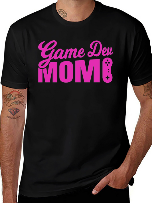 Game Dev Mom T-Shirt - Black Cotton Gamer Tee