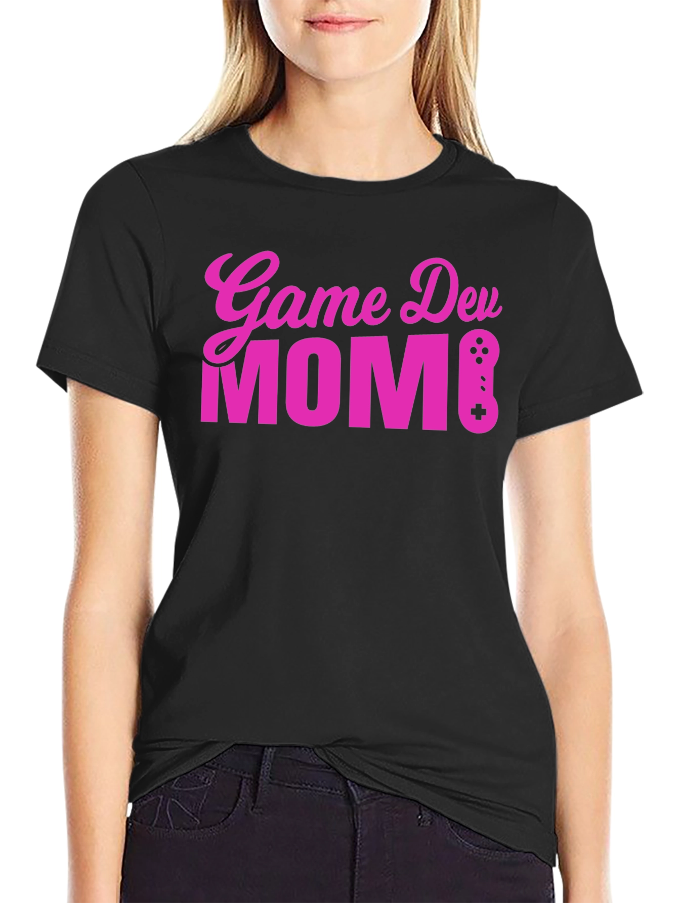 Game Dev Mom T-Shirt - Black Cotton Gamer Tee