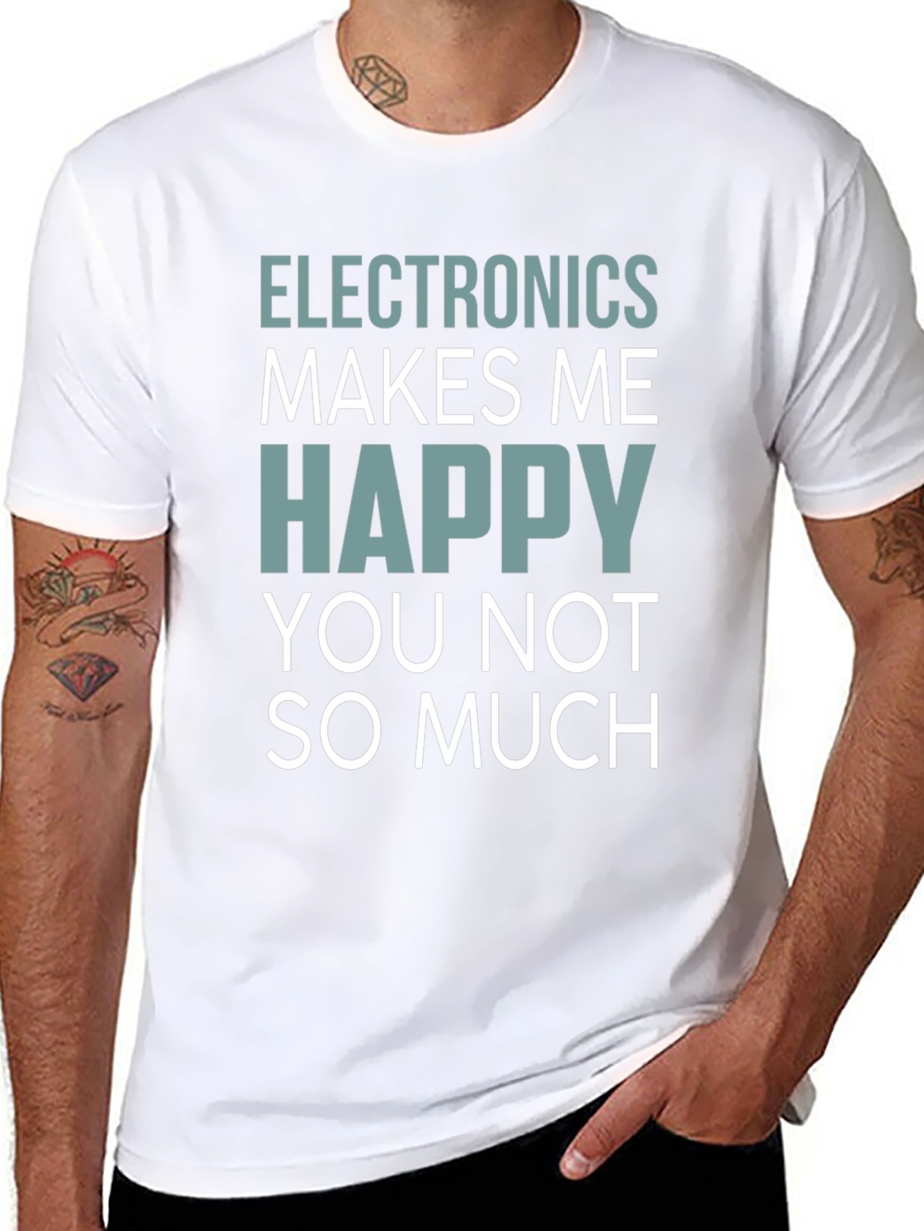 Electronics Makes Me Happy T-Shirt Funny Geek