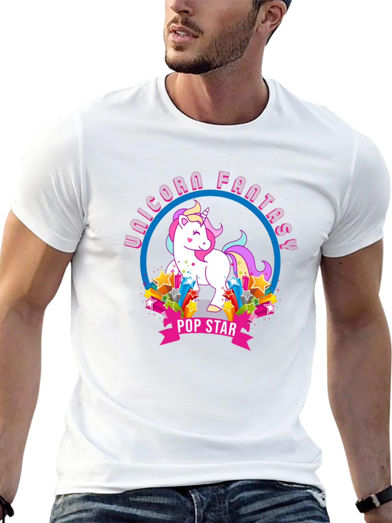 Unicorn Fantasy Pop Star Graphic T-Shirt