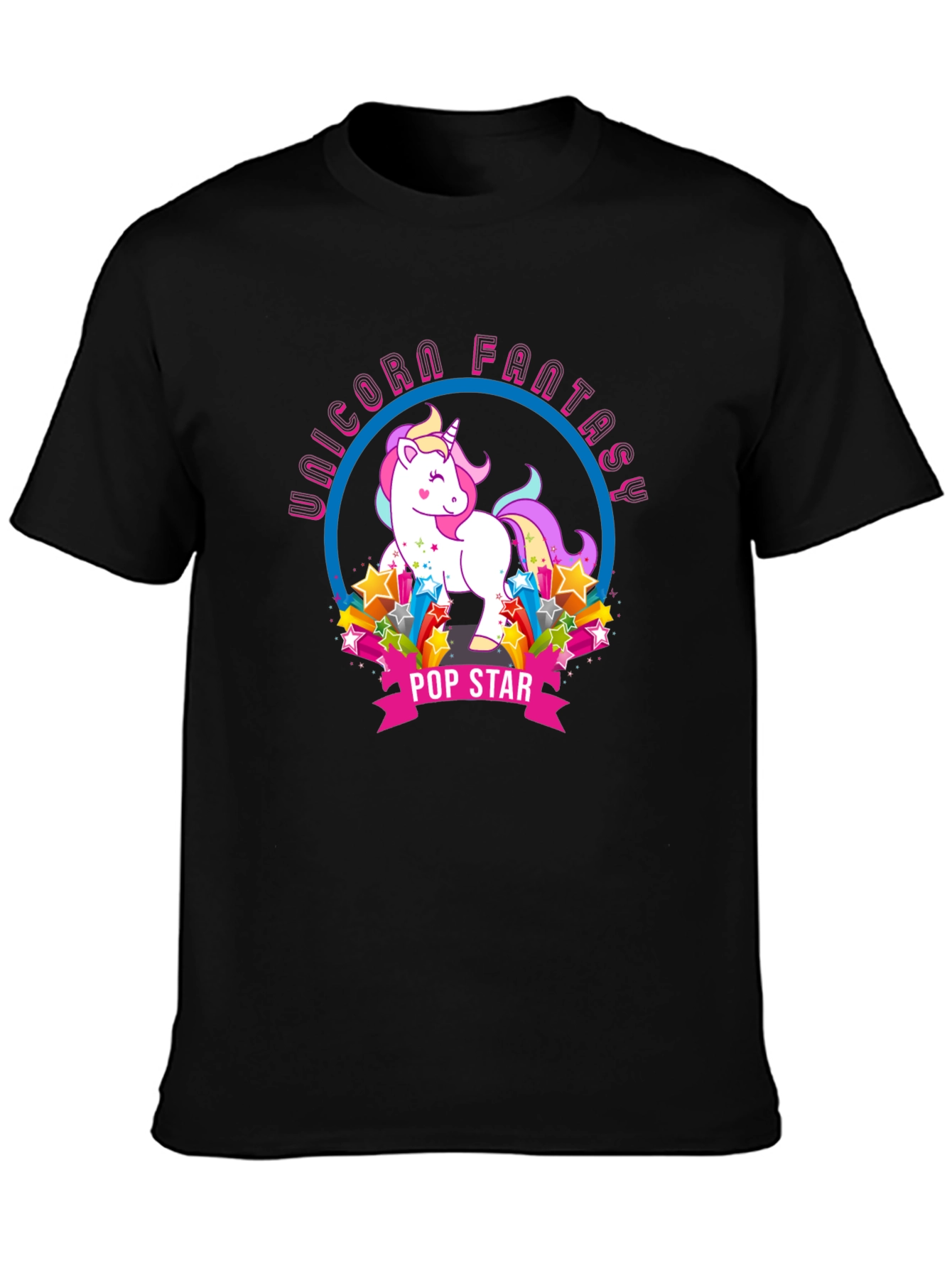 Unicorn Fantasy Pop Star Graphic T-Shirt