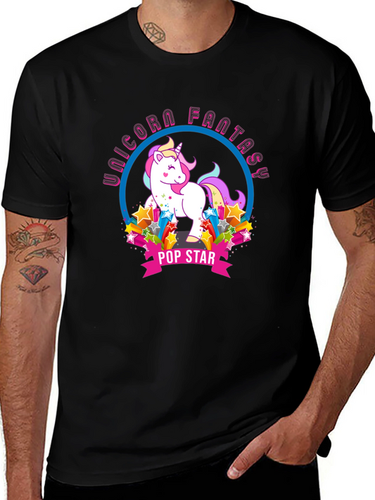 Unicorn Fantasy Pop Star Graphic T-Shirt