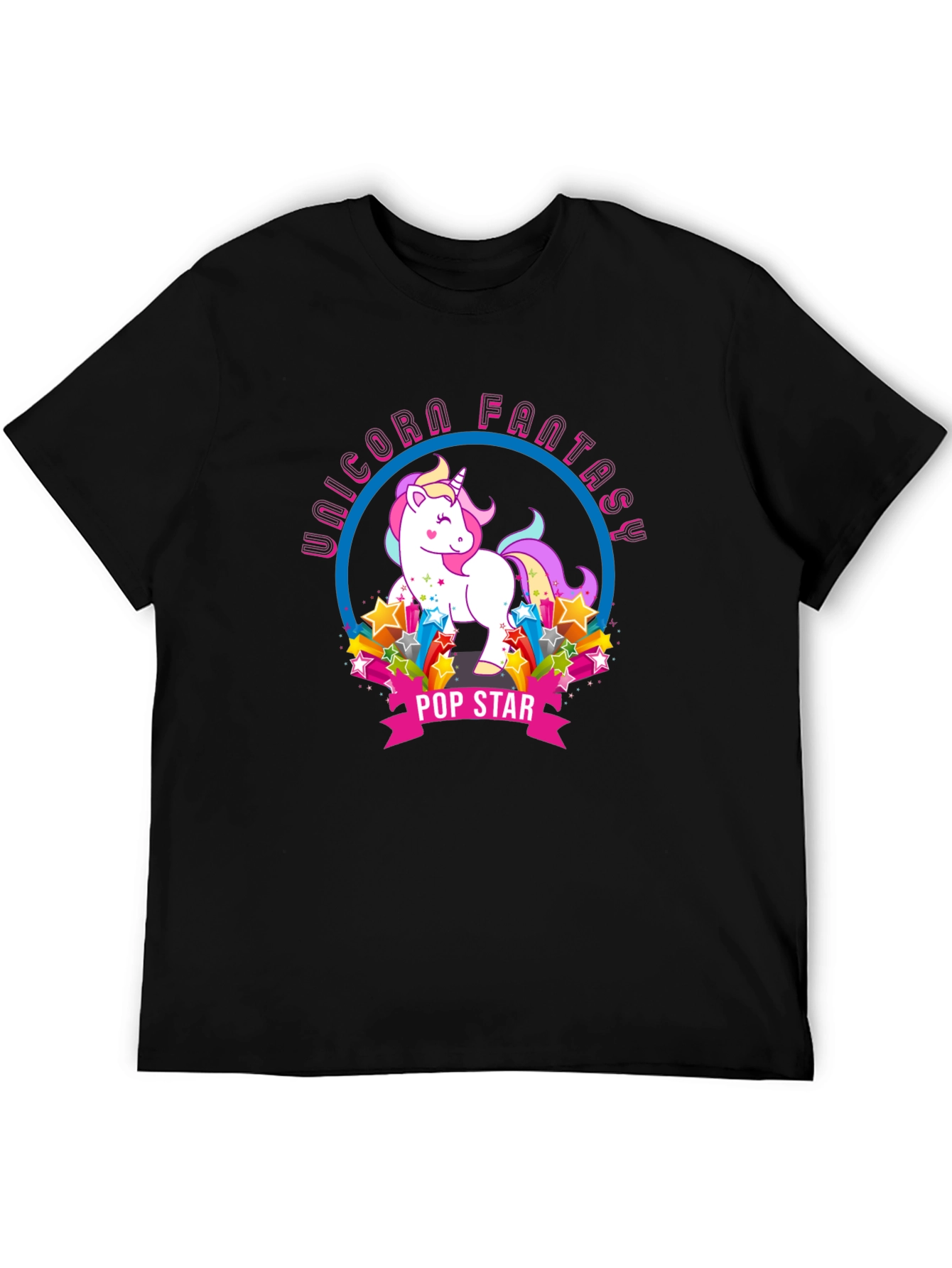 Unicorn Fantasy Pop Star Graphic T-Shirt