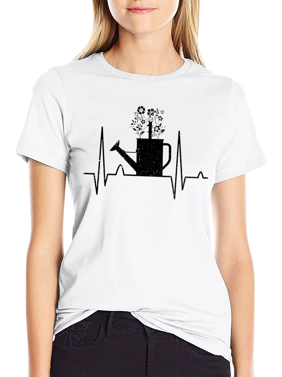 Gardener Heartbeat T-Shirt - Black Cotton Tee