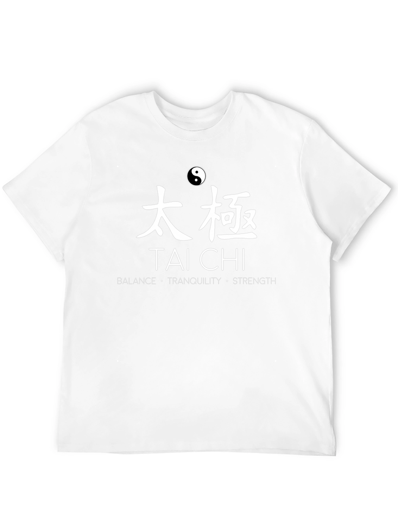 Tai Chi Balance Tranquility Strength Black T-Shirt