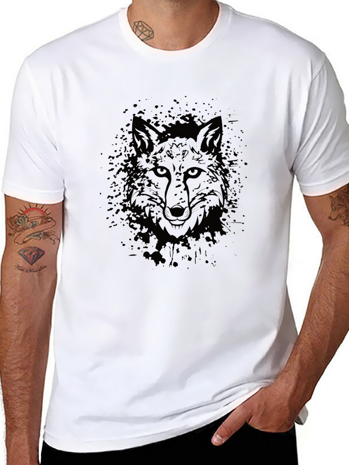 Mens Black Fox Graphic T-Shirt