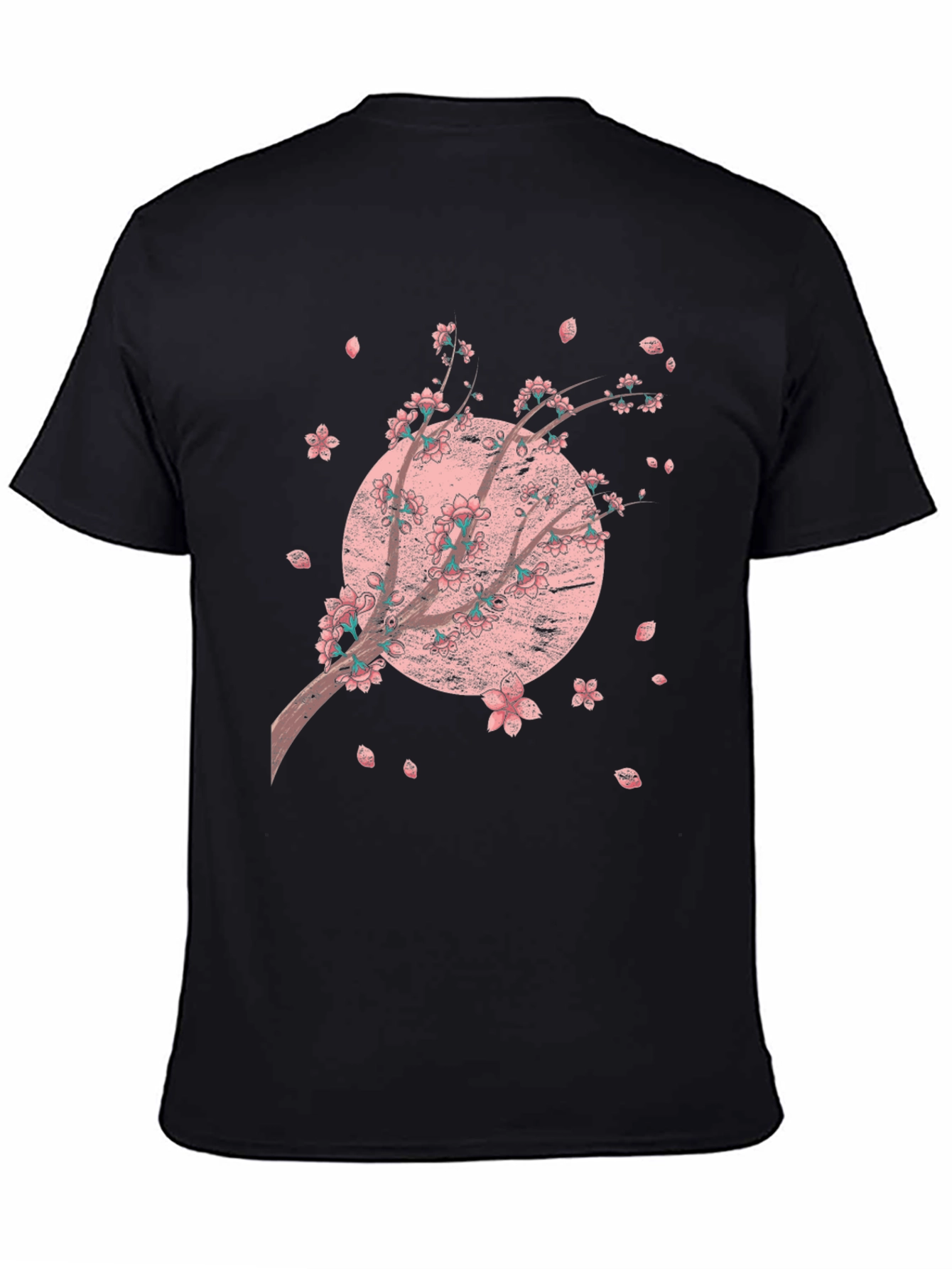 Cherry Blossom Graphic Black T-Shirt