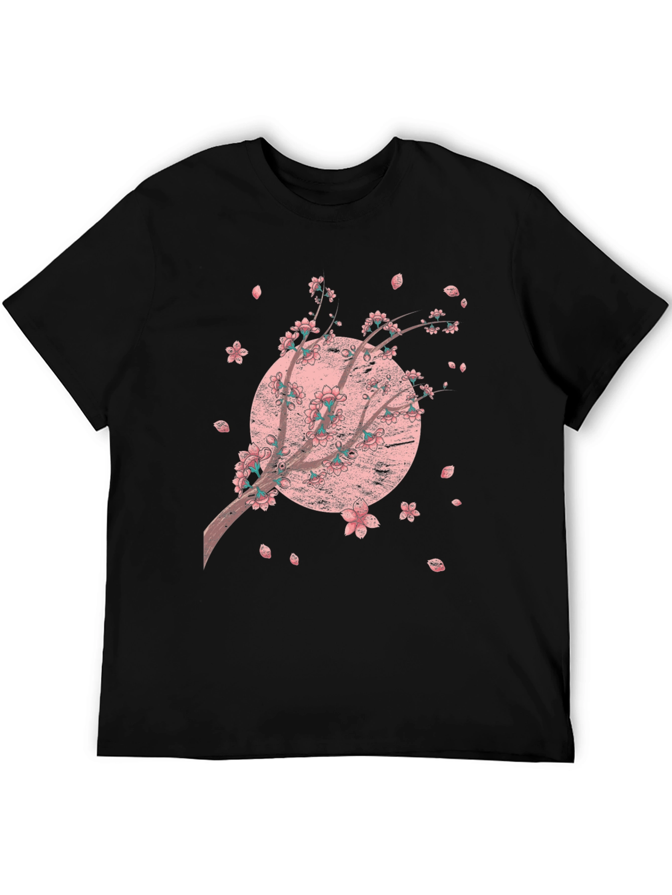 Cherry Blossom Graphic Black T-Shirt