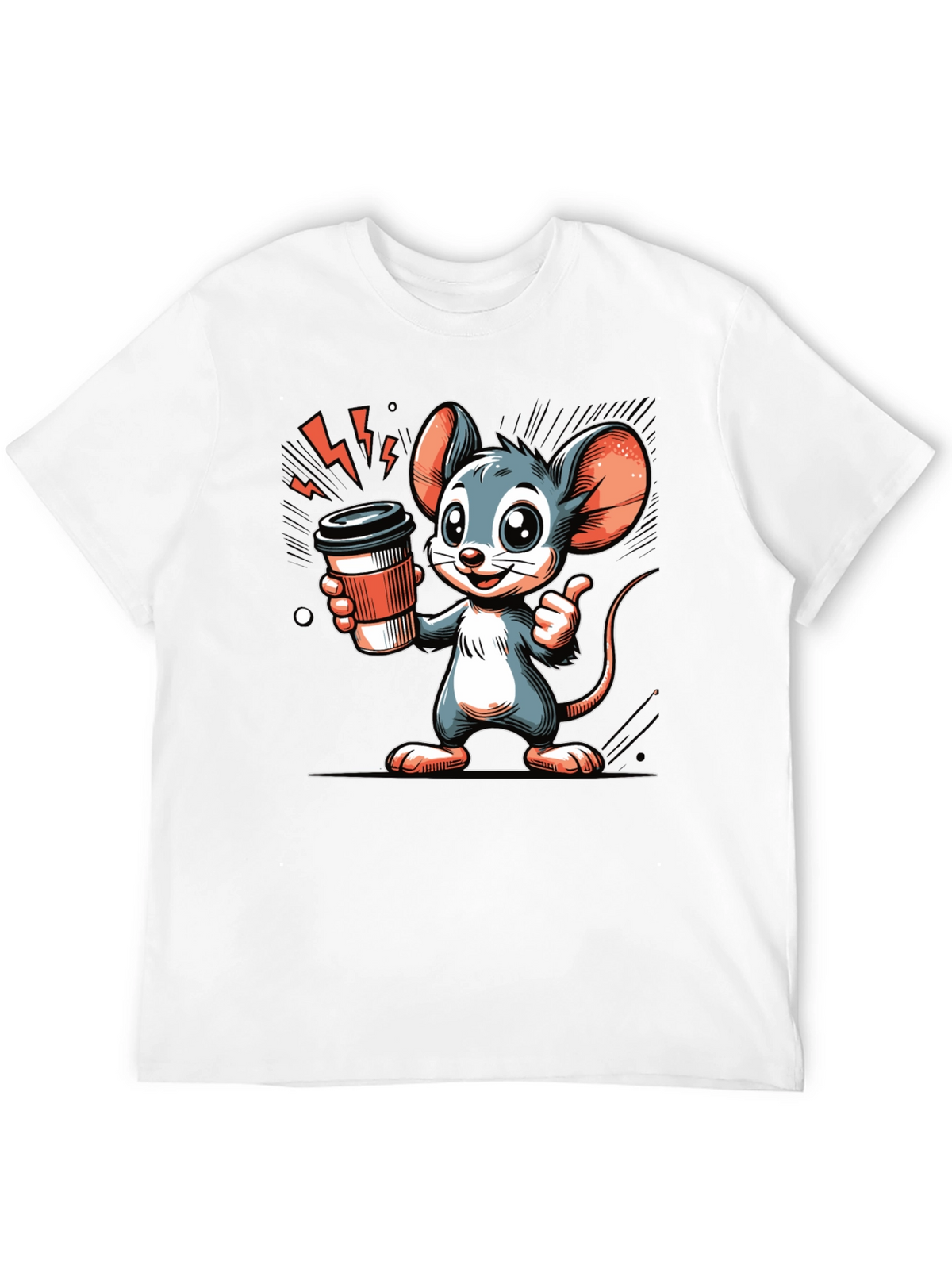 Mouse Coffee T-Shirt - Cartoon Style