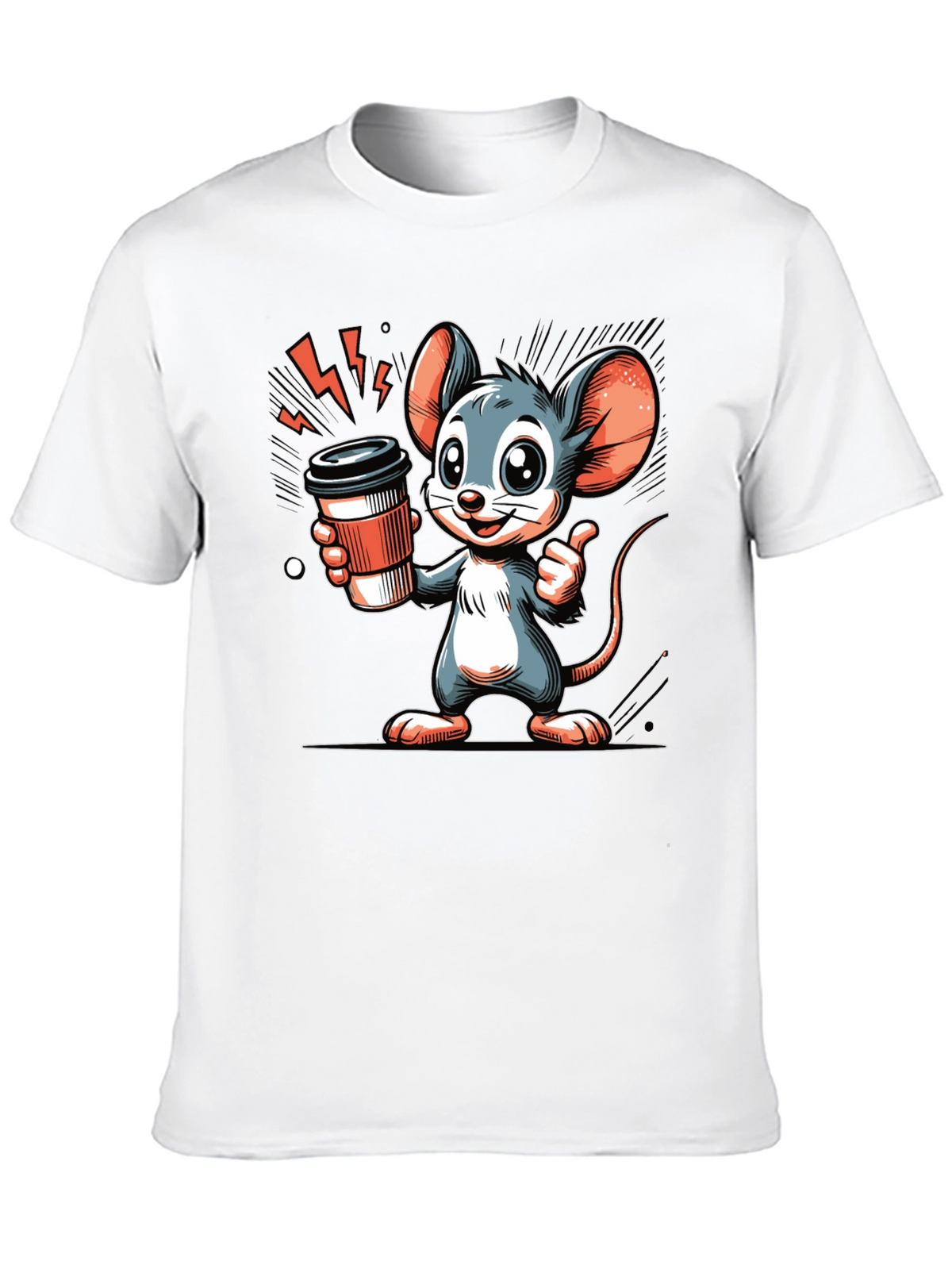 Mouse Coffee T-Shirt - Cartoon Style