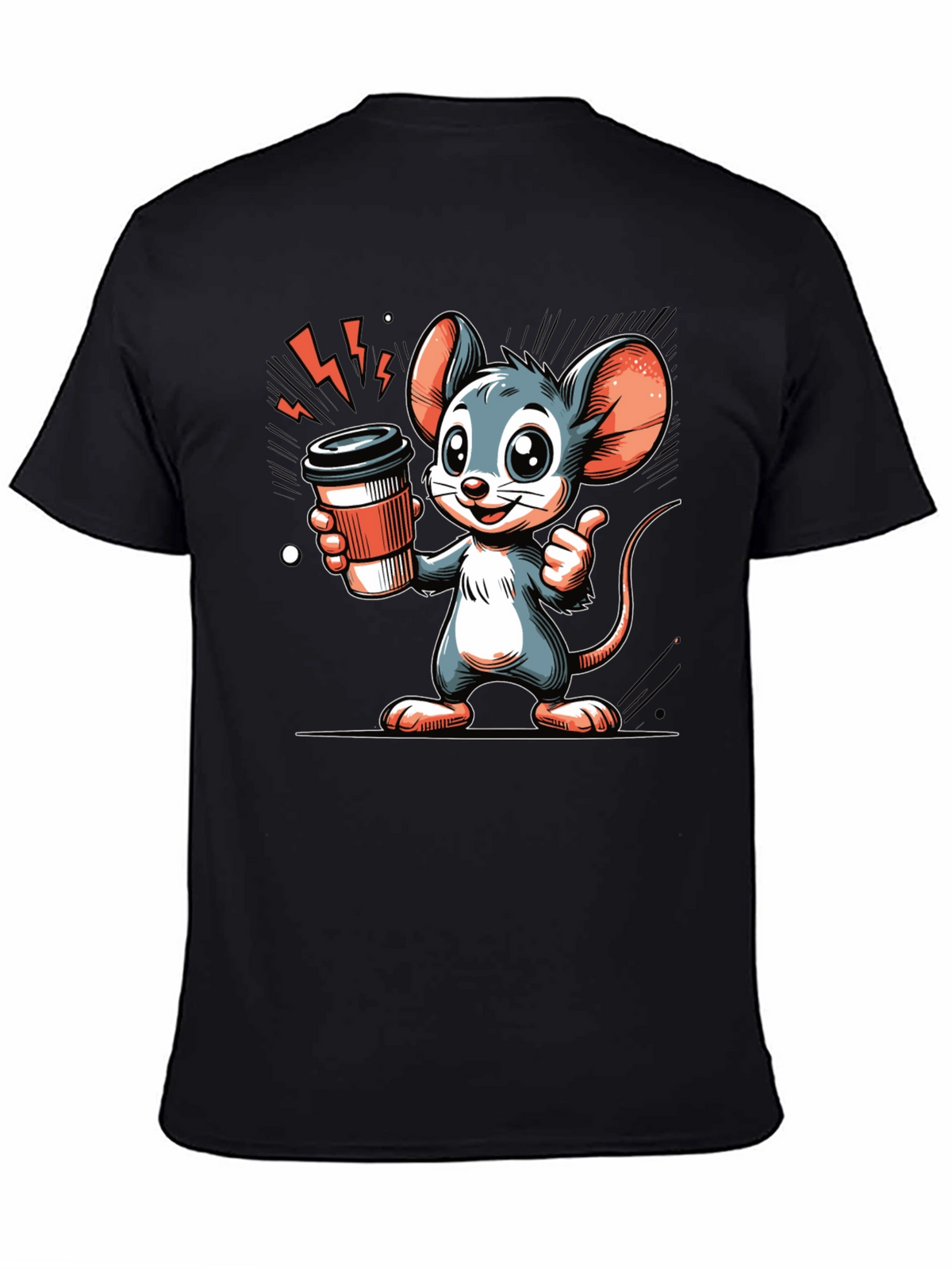 Mouse Coffee T-Shirt - Cartoon Style