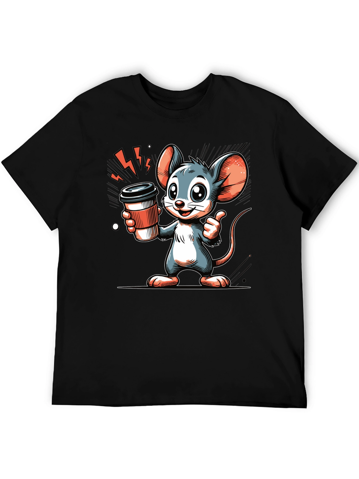Mouse Coffee T-Shirt - Cartoon Style