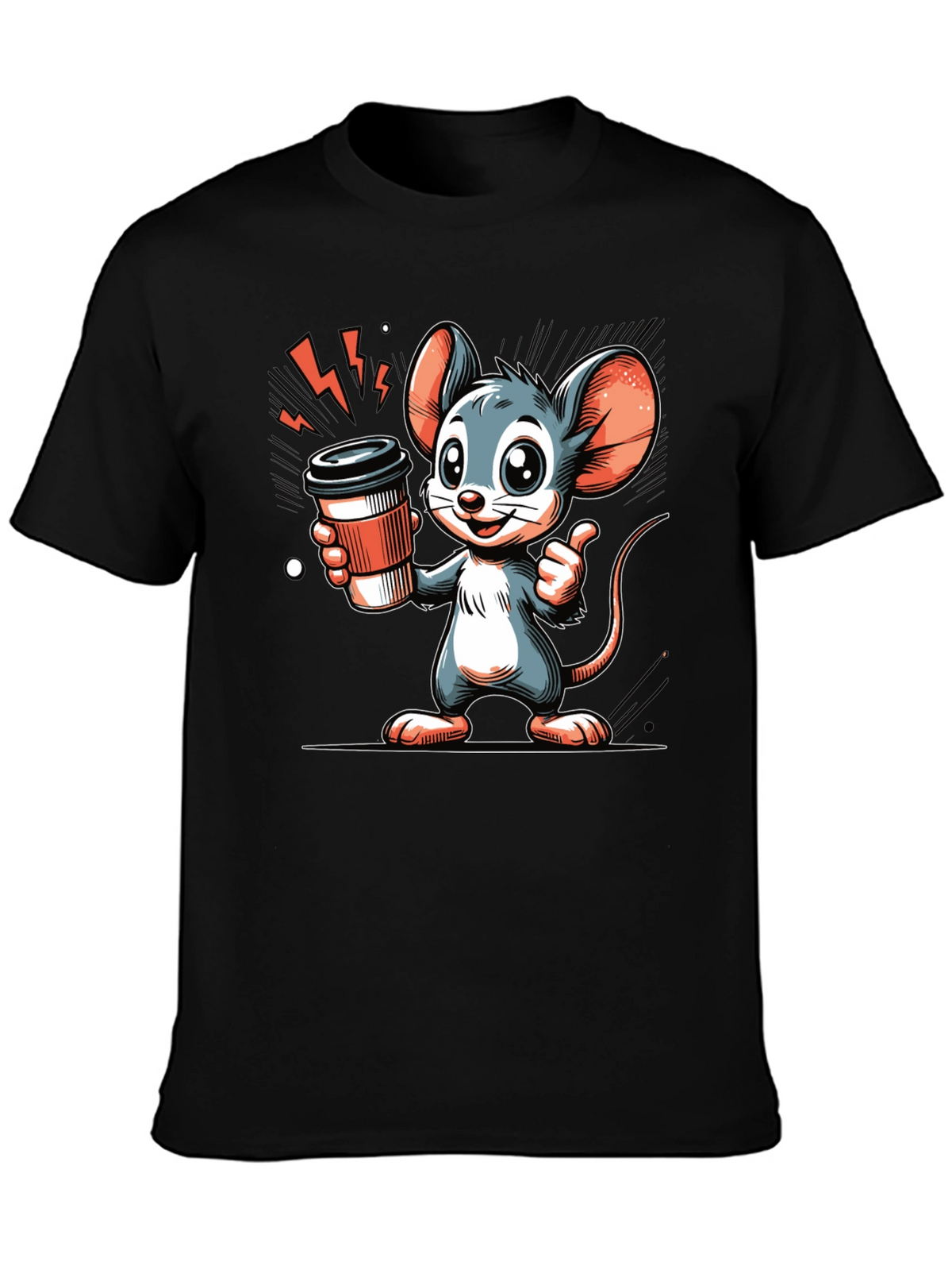 Mouse Coffee T-Shirt - Cartoon Style