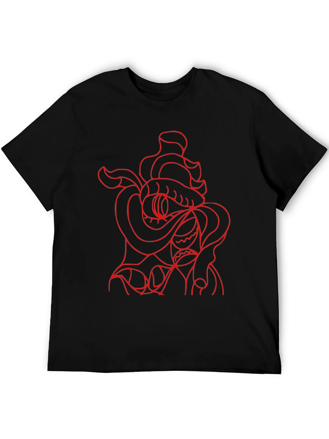 Red Snake Graphic Black T-Shirt